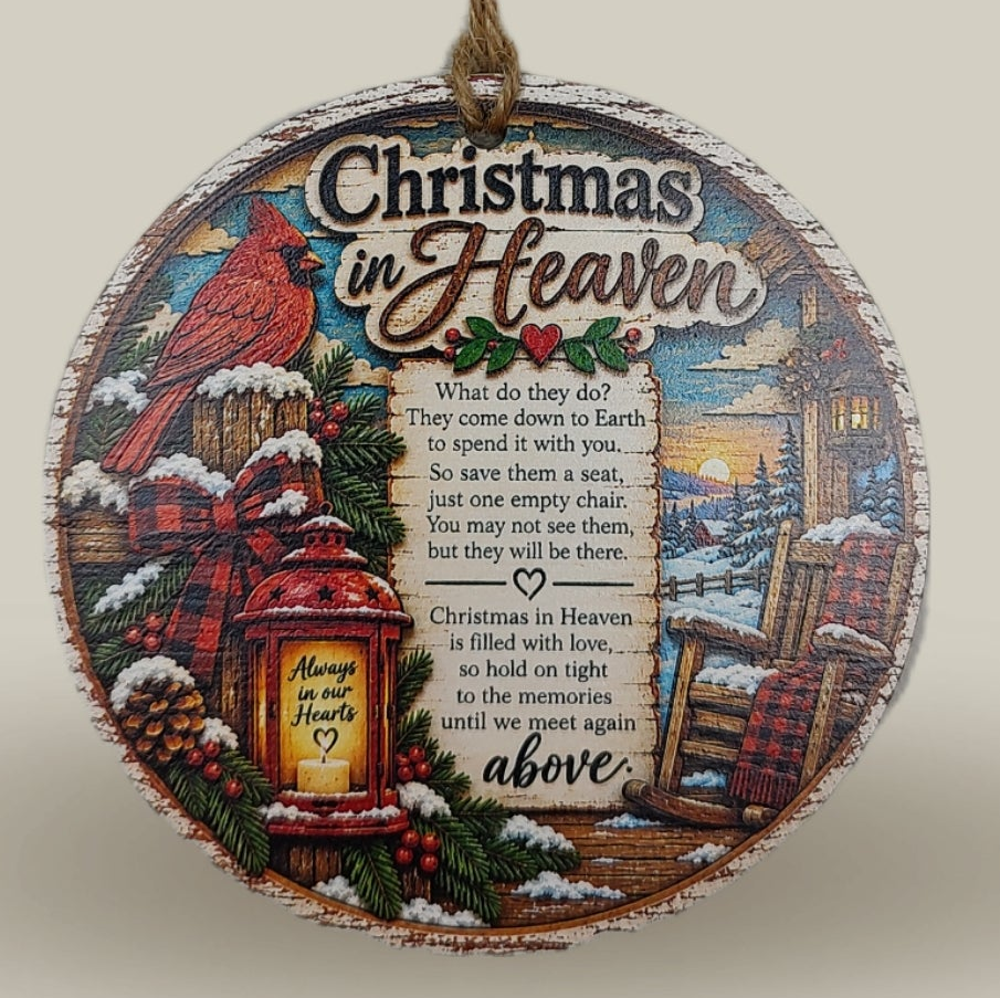 Christmas in heaven ornament