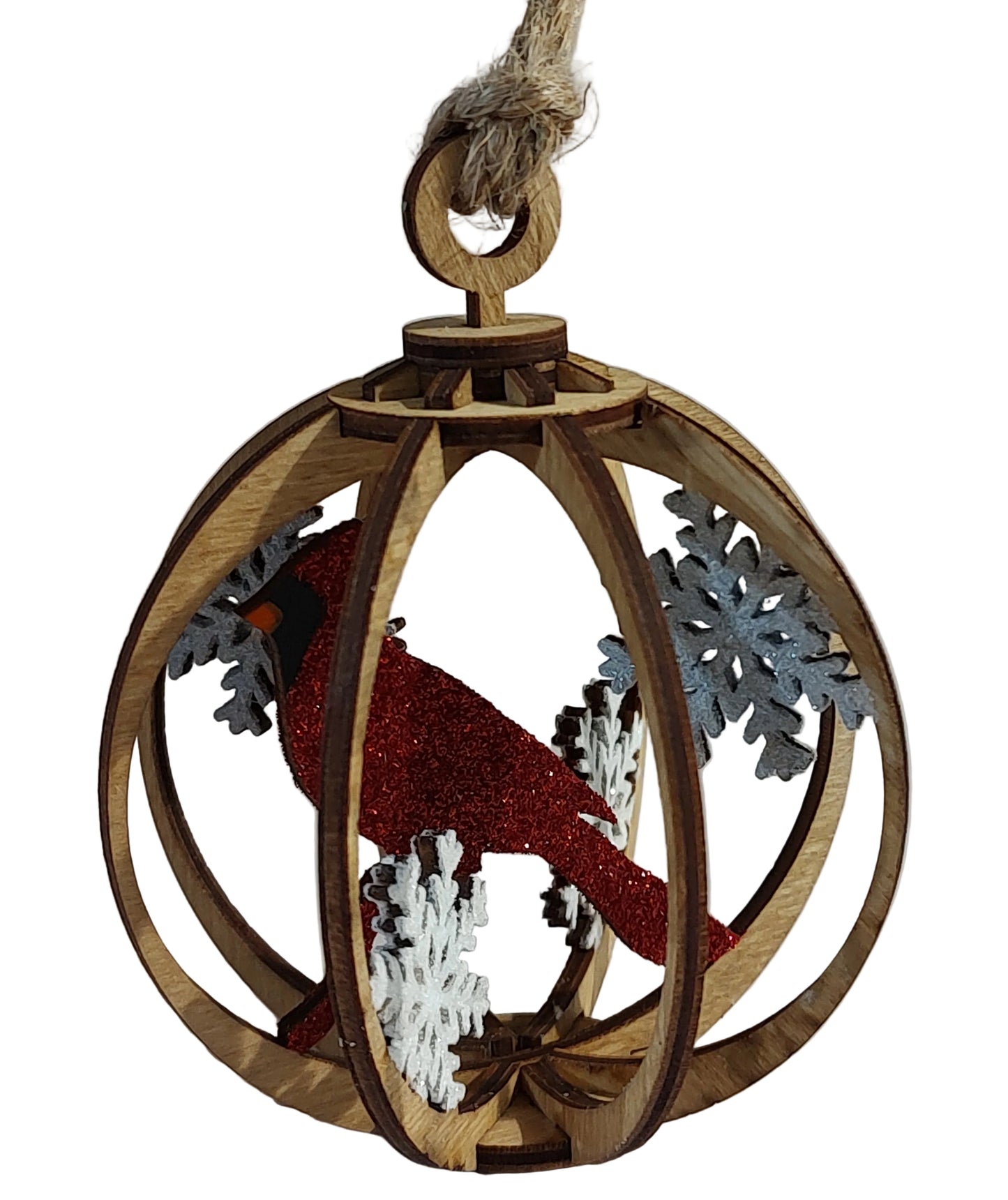Red cardinal snow globe ornament