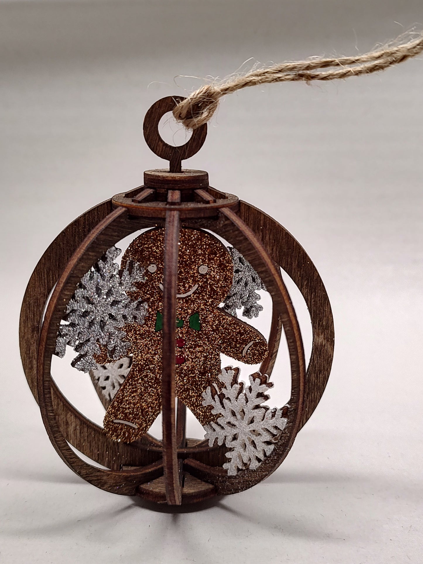 Ginger bread snow globe ornament