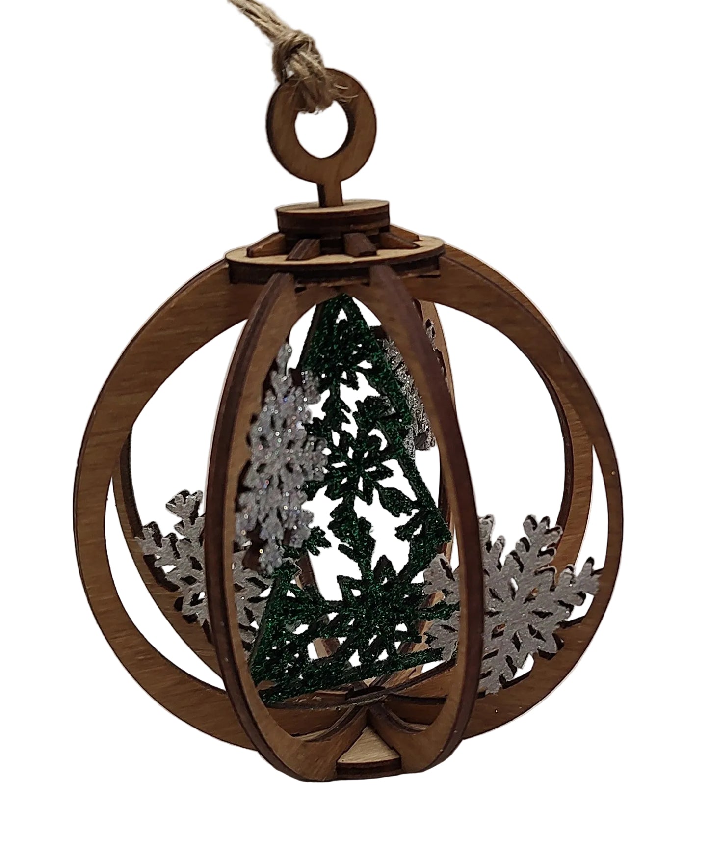 Green tree globe ornament