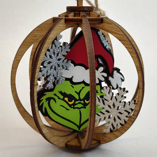 Grinch ball ornament