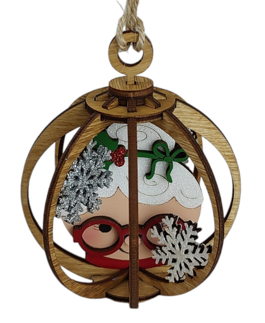 Mrs. Claus snow globe ornament