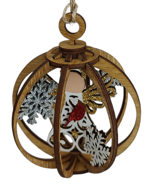 Angle snow globe ornament
