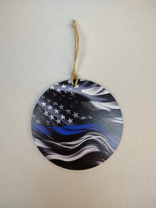 Blue Line Flag Ornament