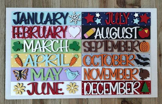 Interchangeable months for sign holder
