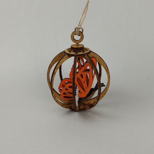 Butter fly snow globe ornament