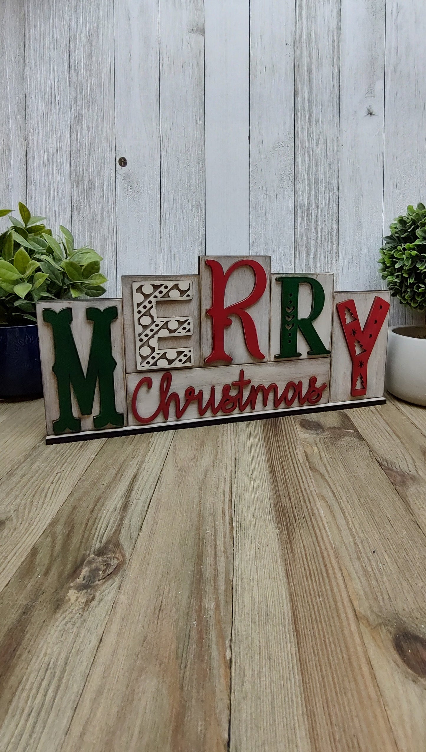 Merry Christmas word block