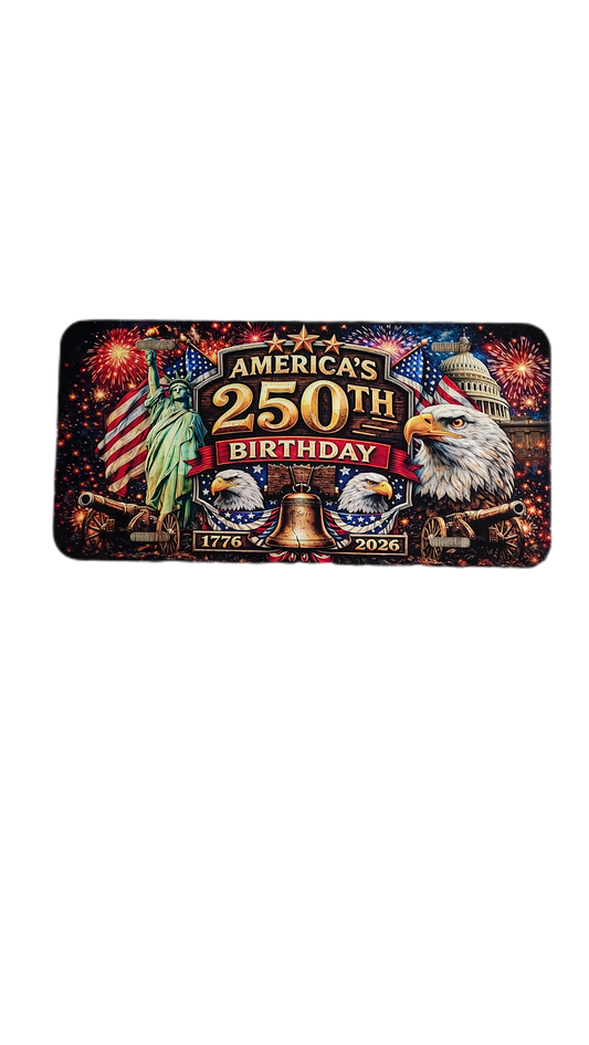 250 birthday license plate