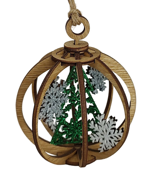 Green tree globe ornament