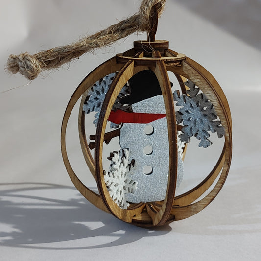 Snowman snow globe ornament