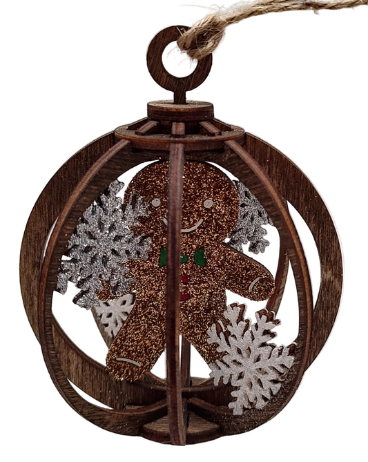 Ginger bread snow globe ornament